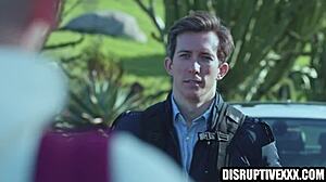 Athletic jock surprises his weird straight neighbor with intense anal banging