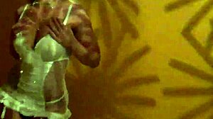 Britney Amber shows off her big tits and ass bts