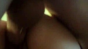 Petite brunette wife bent over in lingerie, wearing my jersey for doggystyle orgasm 😍