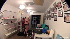 Britney Amber shows off her big tits and ass bts