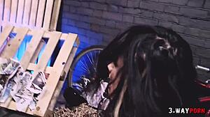 Kaia Kane in wild 3-way with police uniform and small tits!