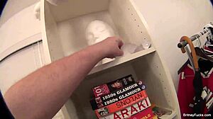 Britney Amber shows off her big tits and ass bts