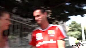 in the public contest, the guy seized the chance to fuck the naughty babe with doggystyle and riding