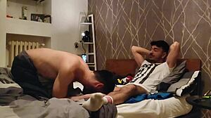 Want to see a hot gay blowjob in bed?