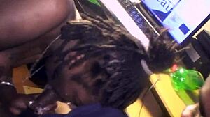 Passionate ebony threesome in ghetto homemade collection