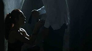 Watch dana santo, the italian redhead prisoner, take cock outdoors as a slave.