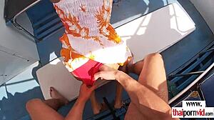 I saw my Asian girlfriend get fucked raw outdoors by her boyfriend