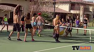 swinger couples get naked slowly