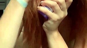 Redheaded Russian RitaFox Drills Pussy and Anus Hard