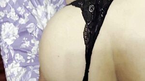 i fuck this sensual milf latina in doggystyle, pulling her thong aside.