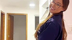 Novinha Loses Anal Virginity Screaming in Pain, Taking It Deep in Her Tight Brazilian Ass on Red.
