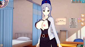 Yagokoro Eirin Gets Big Tits Rubbed in Hentai Game