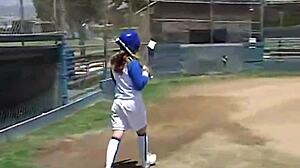 I watch little April rub her pussy after baseball, teasing me so much.