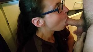 Special Appeal From Kristine Boag With Glasses In Amateur Homemade Setting