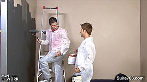 tattooed gay workers pound their tight asses with huge cocks