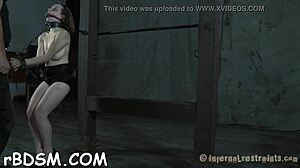 Beguiling Brunette Chick Touches Her Wet Cunt With Toys And Gagging Blowjob