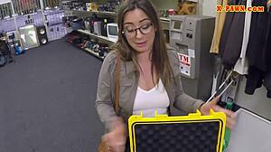 Glasses-Wearing Brunette Gets Intensely Boned With Big Cock At Pawnshop