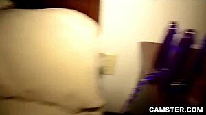 Twerking her big ass and masturbating with dildo. so oiled and solo.