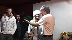 Curvy Blonde Milf Pleasing Multiple Cocks With Tits And Anal.