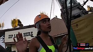 asian teen 18+ fun with boyfriend at waterpark, then hardcore sex