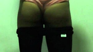 Mexican Gay Amateur Dancing Seductively While Crossdressing on Webcam