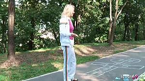 Petite 18-Year-Old German Schoolgirl Convinced to Give Blowjob for Cash at Playground