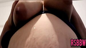 Bbw sprays milk from huge lactating tits at home