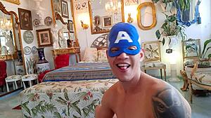 gay captain america says, 'please give me that cock close up.'