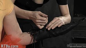 bound woman in bondage scene