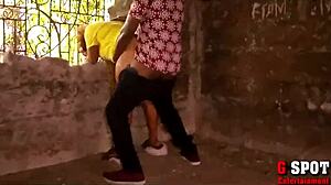 Horny milf receives hot sex from fake agent in uncompleted building