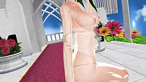 mmd gumi performs a nude dance in 3d anime style