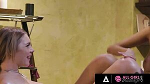 Stacked Gabbie Carter Fingers And Scissors Horny Eliza Ibarra In Oiled Massage