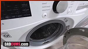 Tiny 18+ Whore Latina Babe Whoring Stepdad Beside Washing Machine