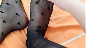 Is this foot massage in tights leading to orgasm?