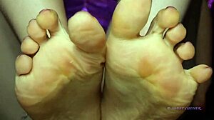 Sweat Small 18+ Feet Mistress Red Toenail Polish Female Domination Sensual