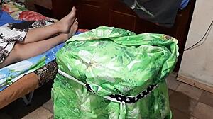 a beautiful girl got out of a big box and licked my pussy until i cum - lesbian illusion girls