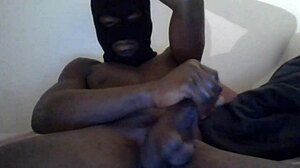 Teen 18+ masturbates big black cock in isolation