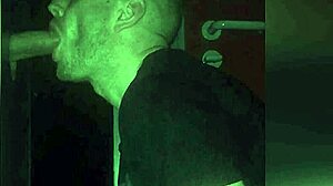 Sucked big cock in glory hole