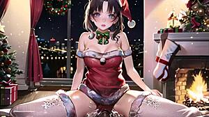 Girls Spreading Holiday Cheer with Wet Pussy Masturbation in Uncensored Hentai ASMR