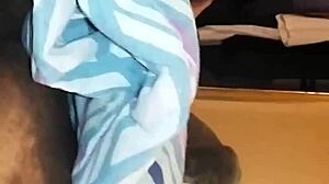 Big ass black girl rides cock POV