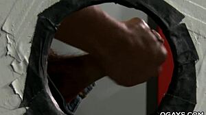 gay gloryhole fuck in the toilet stall