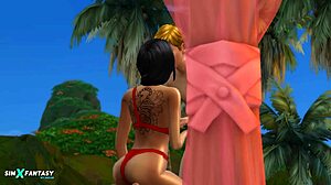 Vanesha Cahyaputri in doggystyle cumshot in Sims 4