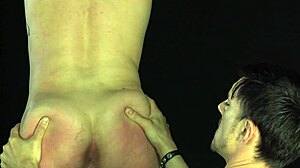beautiful twink bound tight gets wild with intense bareback action. his moans echo through the dark room.