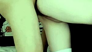 goth babe gets creampied from behind in hardcore action