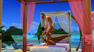 Vanesha Cahyaputri in doggystyle cumshot in Sims 4