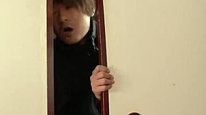 japanese teen toys her pussy as boys sneak a peek