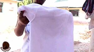 African touch game escalates to outdoor hardcore cock fucking