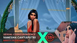 Vanesha Cahyaputri in doggystyle cumshot in Sims 4