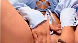 i'm a horny student 18 cumming with double penetraion, squirtin brown rain, bet you cum too hot 4x