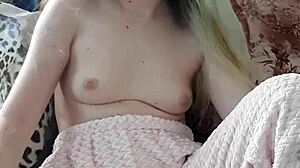 stepmom lights up a cigarette without her bra on